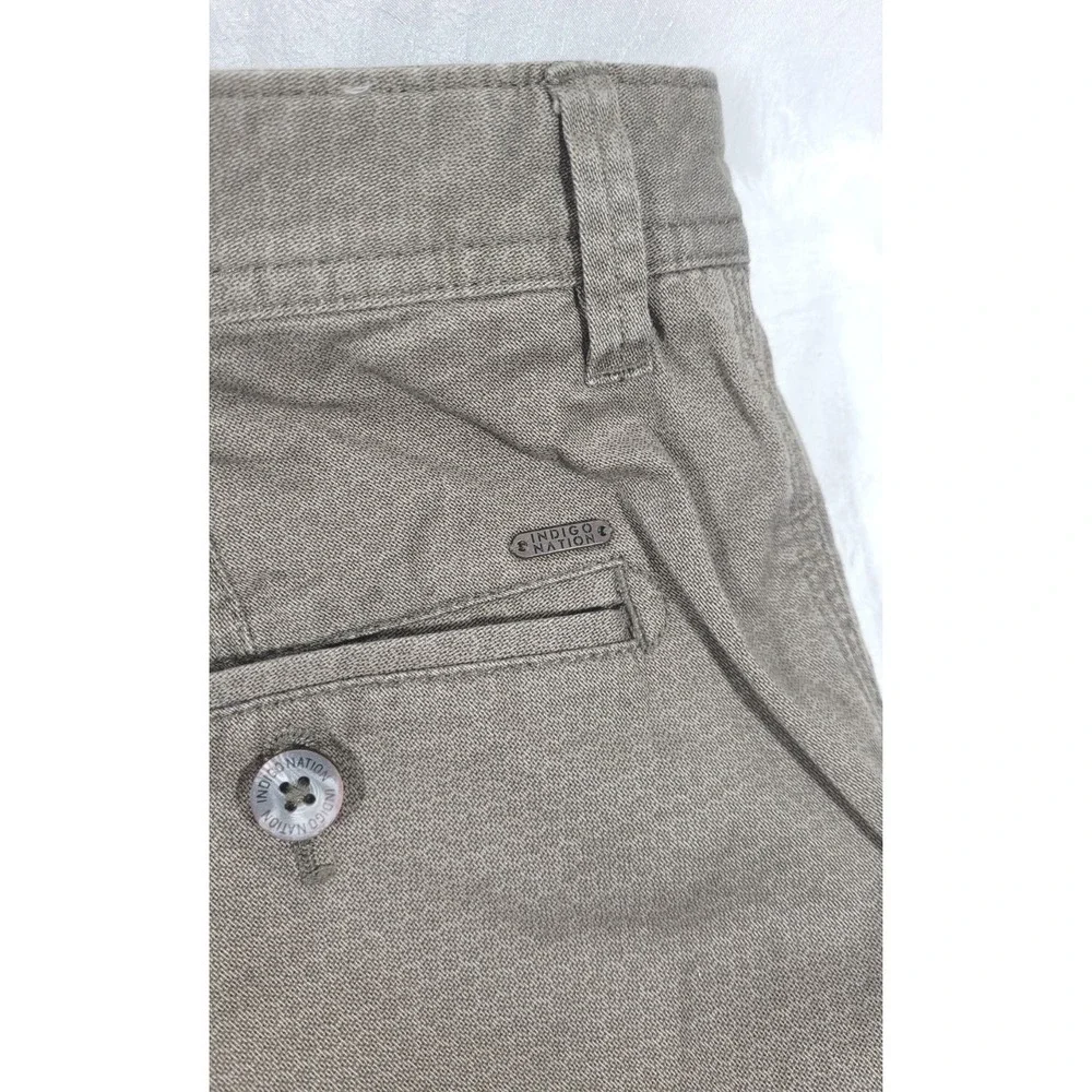 Indigo Nation Men's Ultra Slim Fit Printed Pants - Brown - Sz 34 (31.5